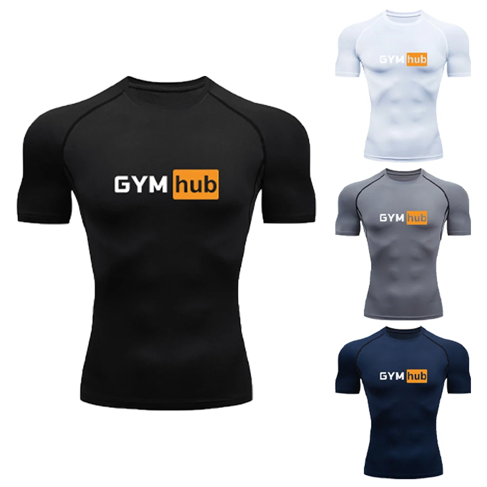 Outdoor Sport.Hub - Gym Hub Gedrukt compressie-T-shirt voor heren