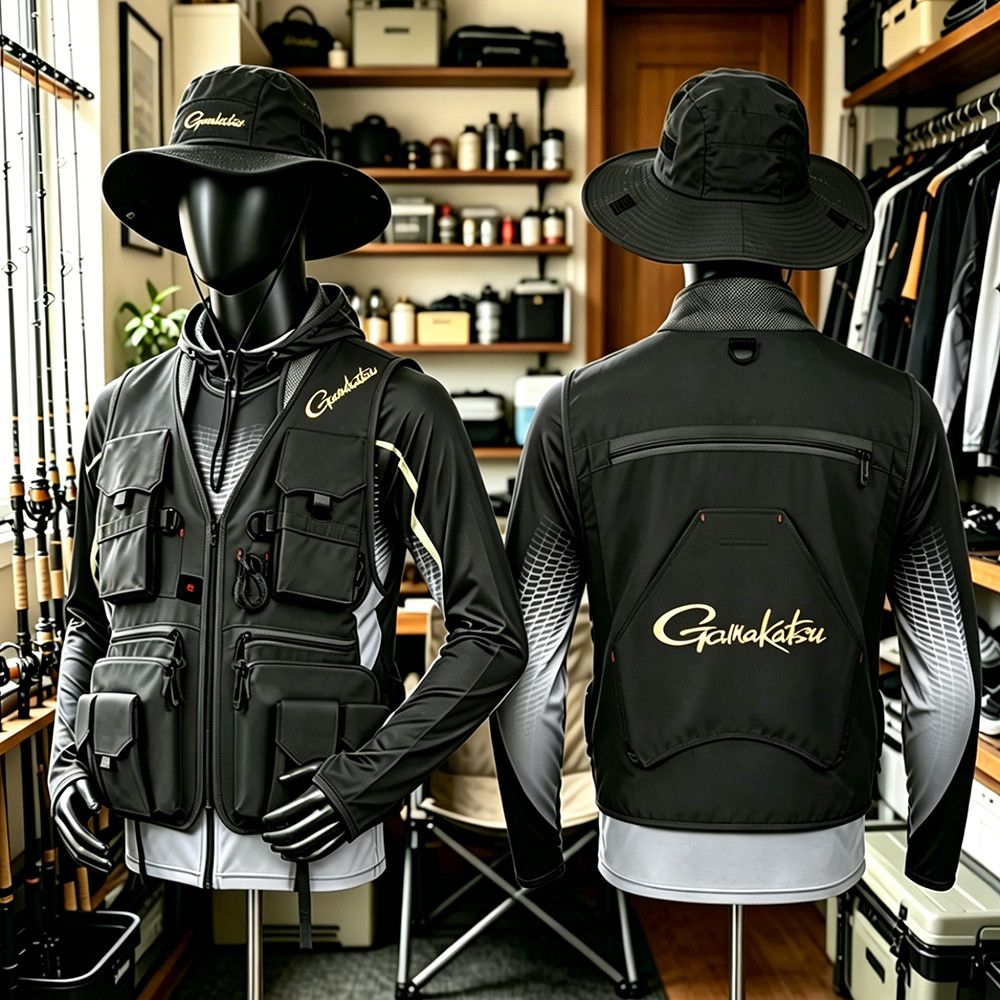 Outdoor Sport Jacket - Gamakatsu Heren Multi-Pocket Visvest Sneldrogend Ademend