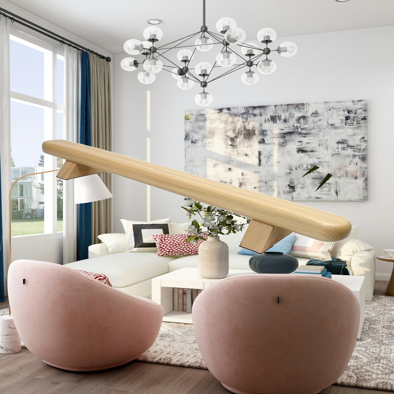 Gymnastic Bar Home - Houten gymnastiekstang met afgeronde rand, comfortabele