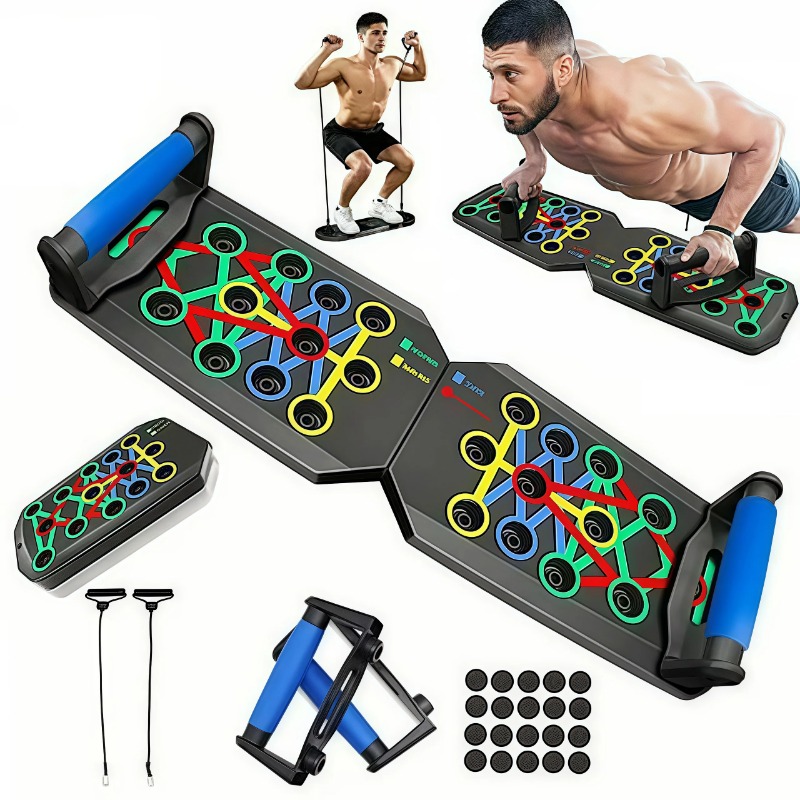 Gymnastic Bar Home - Opvouwbaar push-up board met weerstandsbanden, multifunctionele